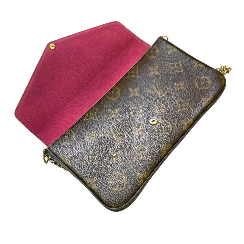 Genuine LOUIS VUITTON Pochette Felicie Monogram Canvas Clutch Bag Authenticated - Picture 13 of 16